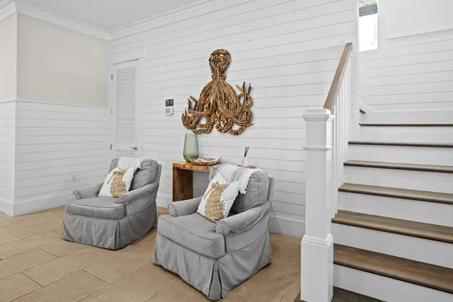 a living room with furniture