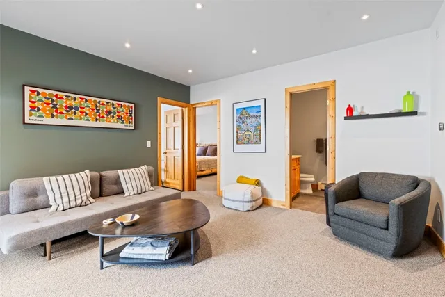 a living room with furniture and a couch