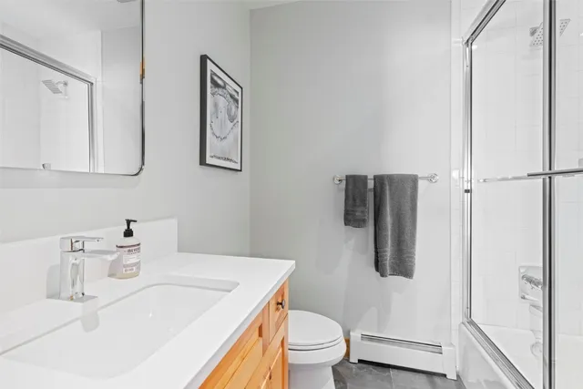a bathroom with a sink toilet and vanity