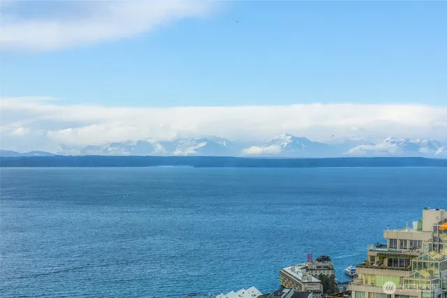 a view of ocean and city