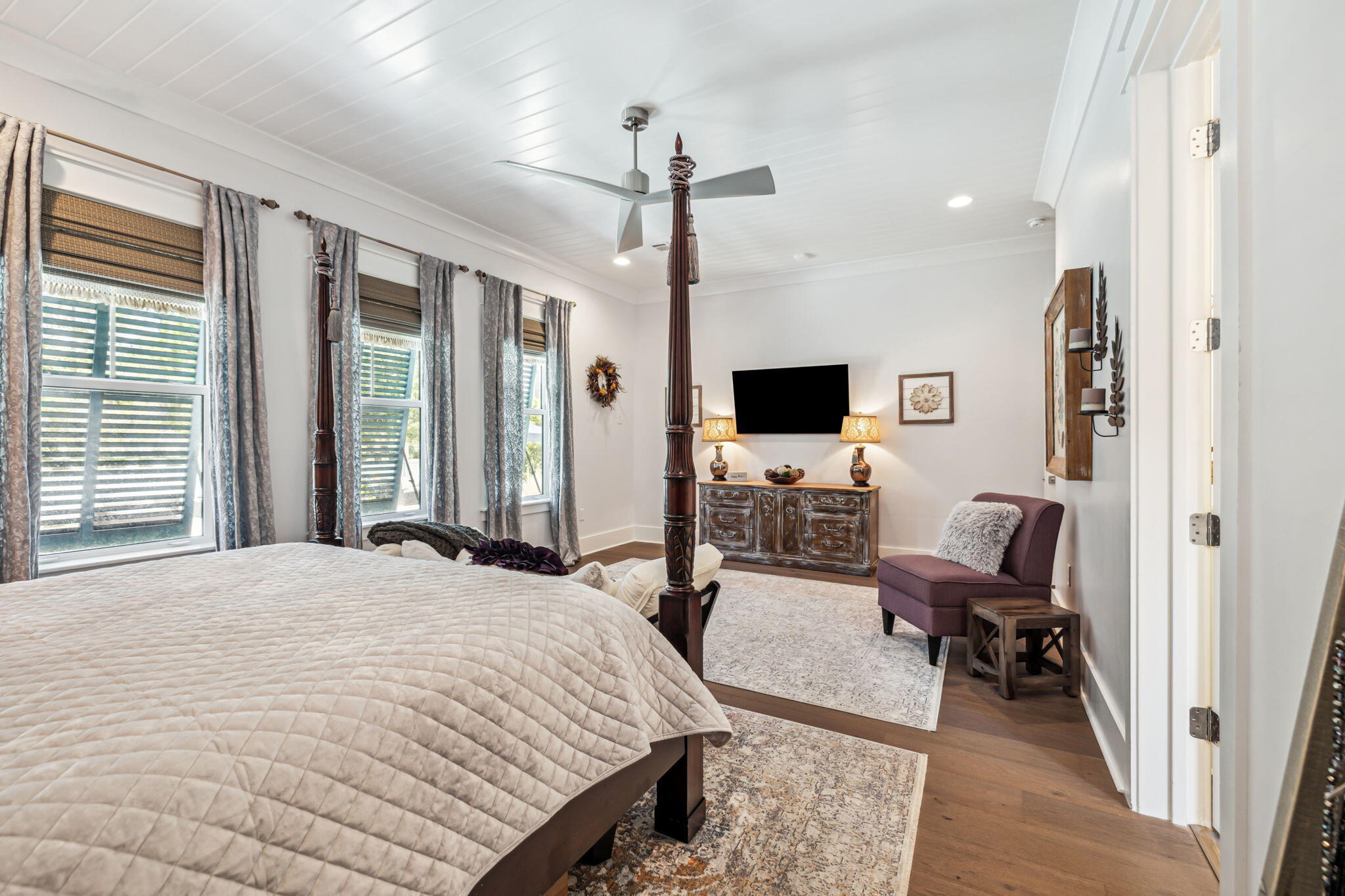 160 Needle Cast Ln Inlet Beach Inlet Beach, FL 32461 - Photo 23 of 53 a bedroom with furniture and a flat screen tv