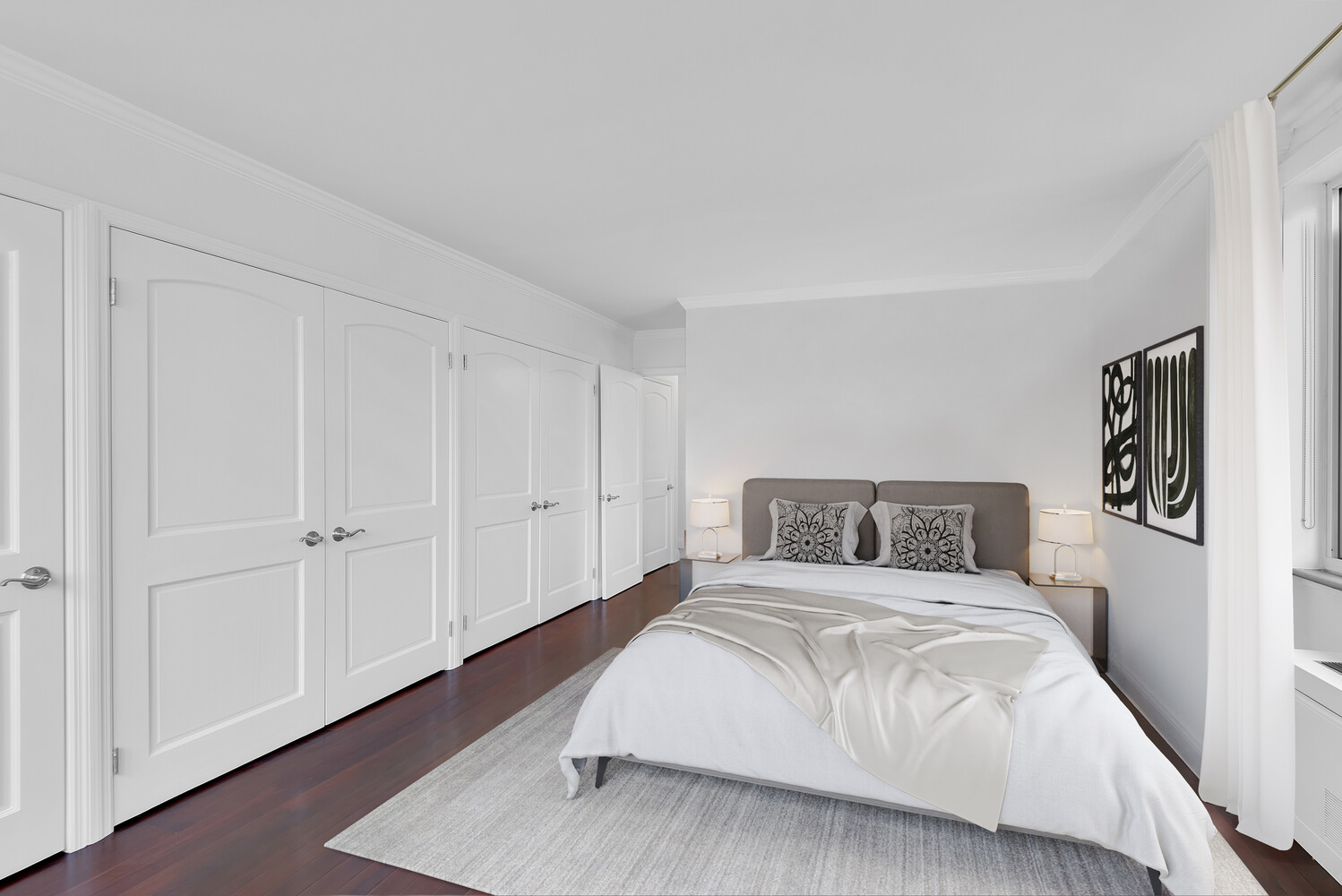 330 East 75th Street, Unit 4B Manhattan, NY 10021 - Photo 6 of 12 a bedroom with a large bed and a night stand