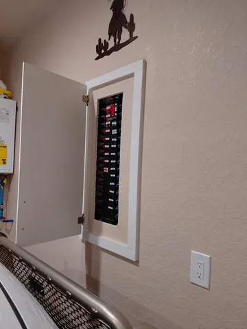 a close up of a counter top space