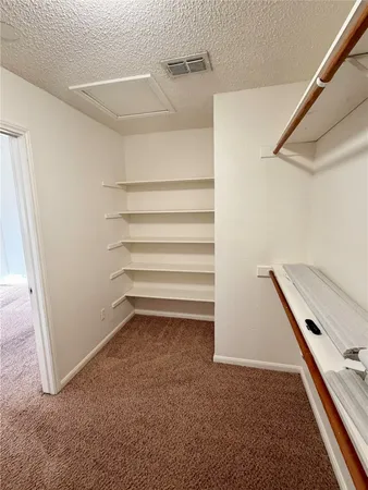 a view of an empty walk in closet
