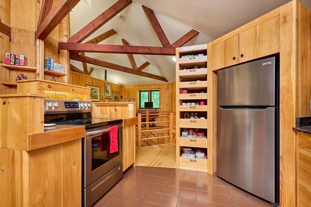 90 Patterson Road Worthington, MA 01098 - Photo 6 of 30 a kitchen with stainless steel appliances granite countertop a refrigerator and a stove