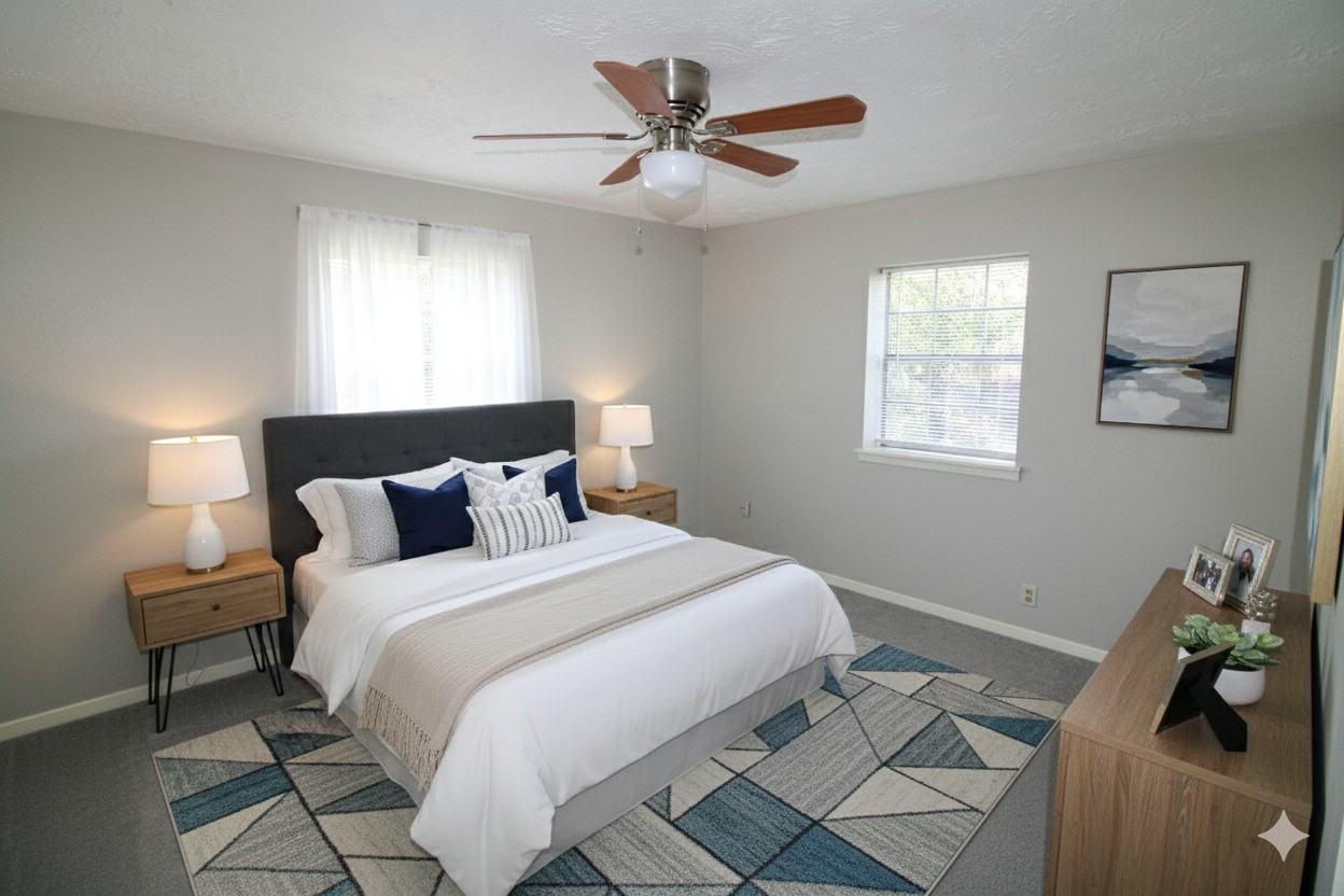 1305 Adams Street, Unit 1 Conroe, TX 77301 - Photo 6 of 14 a bedroom with a bed and a window