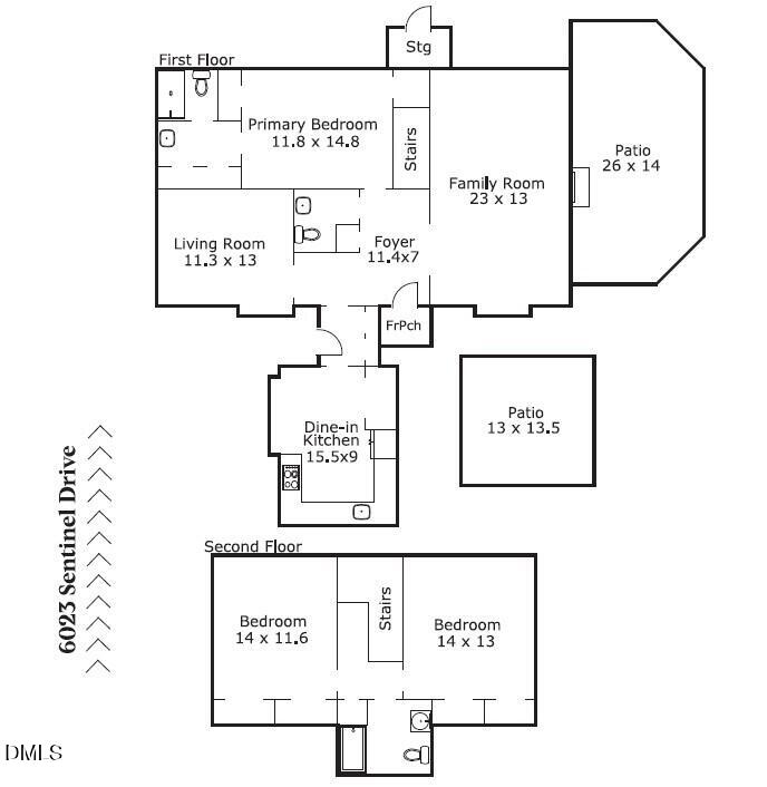 6023 Sentinel Drive Raleigh, NC 27609 - Photo 53 of 53 Sketch Pic for MLS