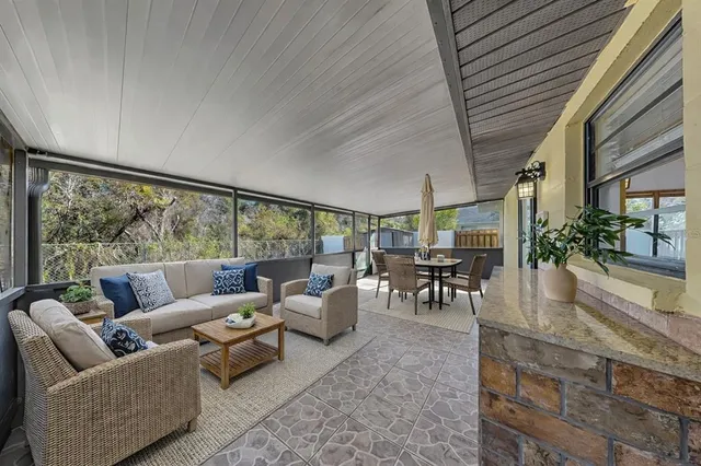 a house view with a backyard space