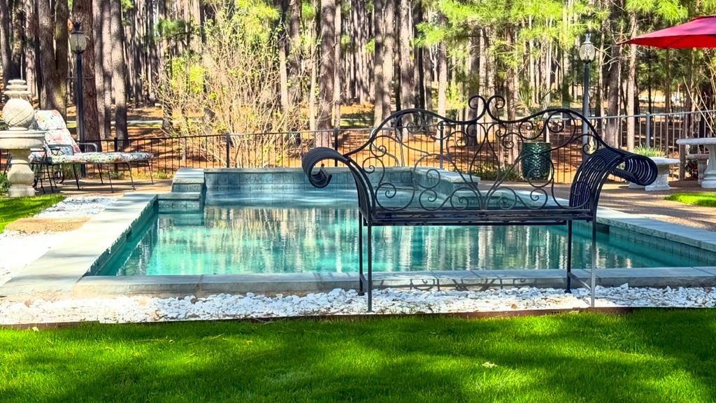 8550 Toler Pointe Larue, TX 75770 - Photo 10 of 37 a view of swimming pool with a garden and trees