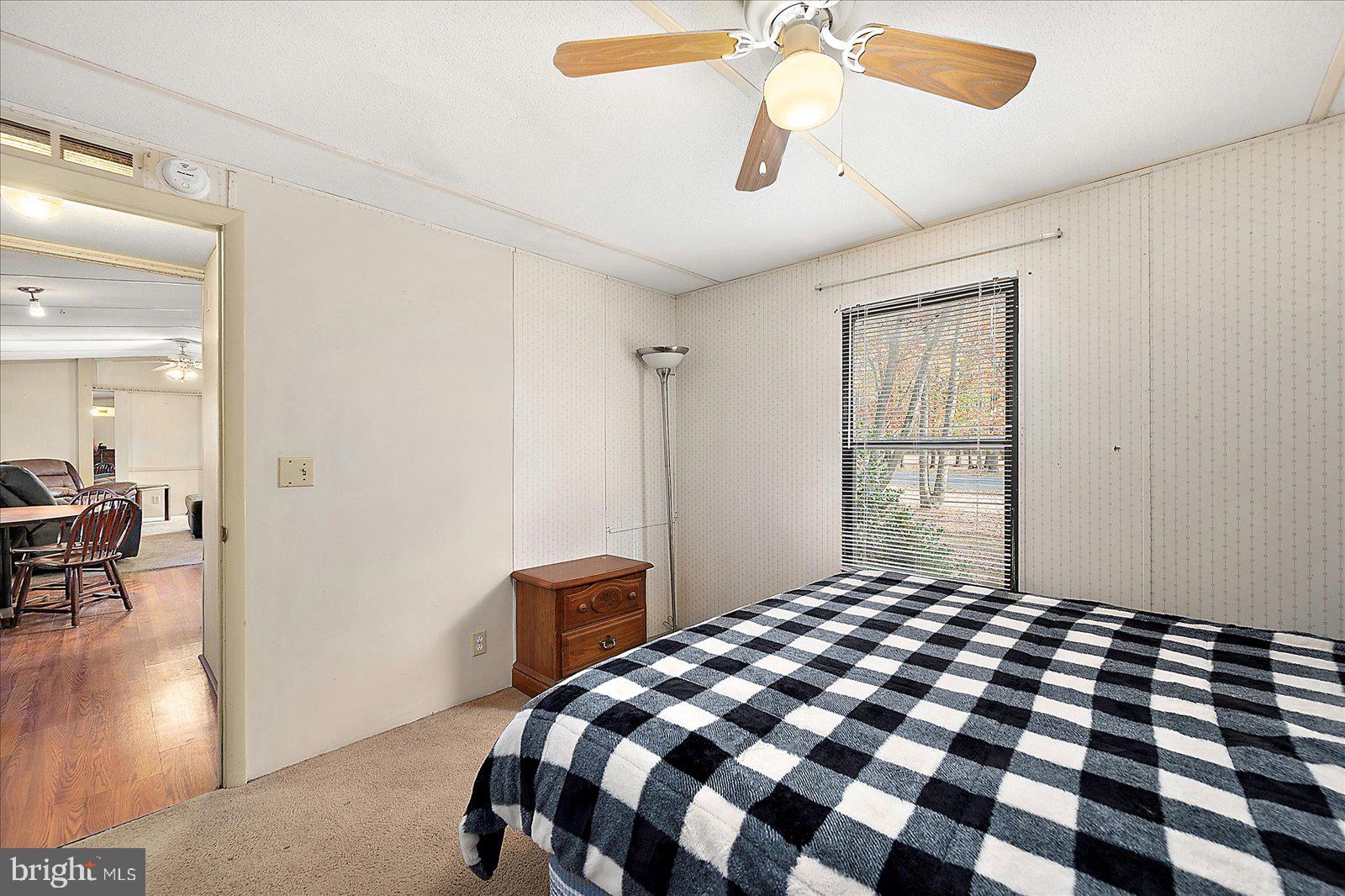 729 Snow Hill Road Stockton, MD 21864 - Photo 18 of 46 a bedroom with a bed and a chandelier