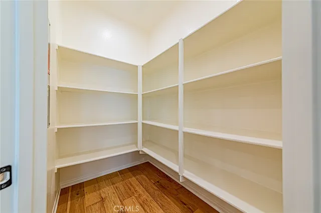 a view of an empty walk in closet
