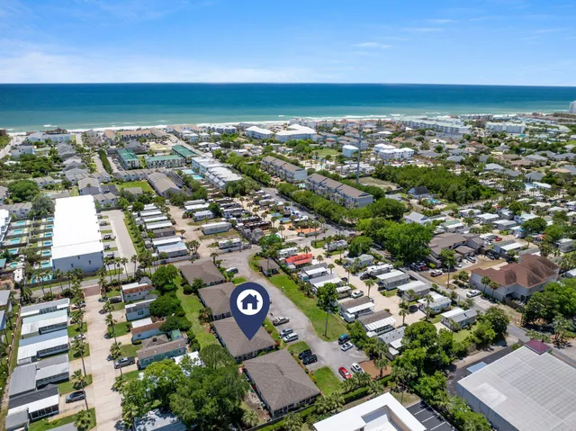 an aerial view of a city