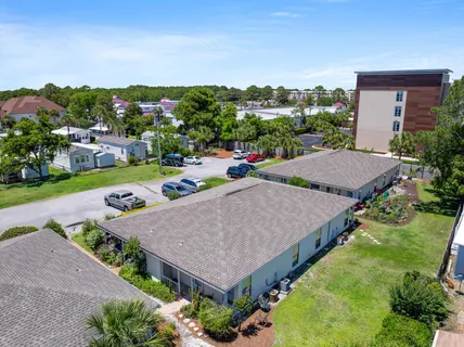 an aerial view of a house having outdoor space patio and mountain view