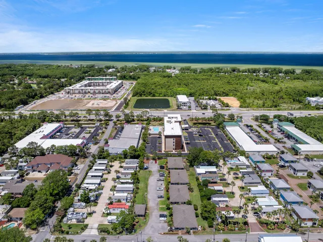 an aerial view of multiple house