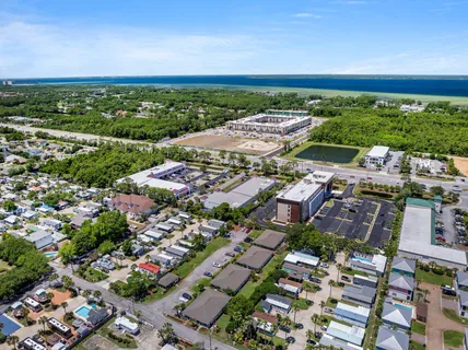 an aerial view of multiple house