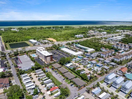 an aerial view of multiple house
