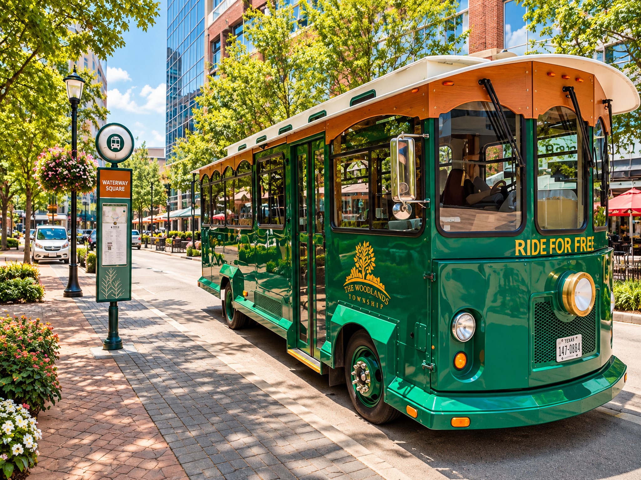54 Riva Row The Woodlands, TX 77380 - Photo 46 of 50 Ride the free trolly to shops and restaurants at nearby Market Street