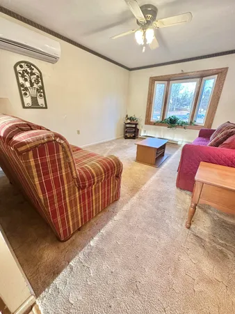 a view of a bathtub in a room