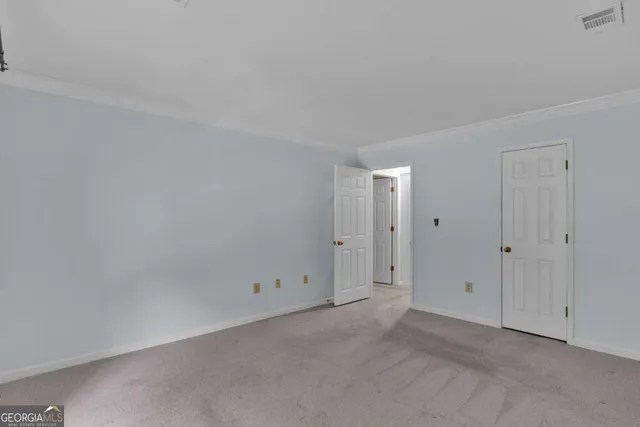 a view of a wooden door