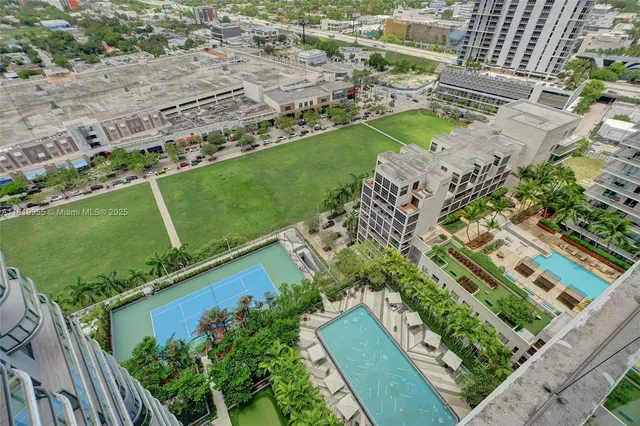 an aerial view of a football ground