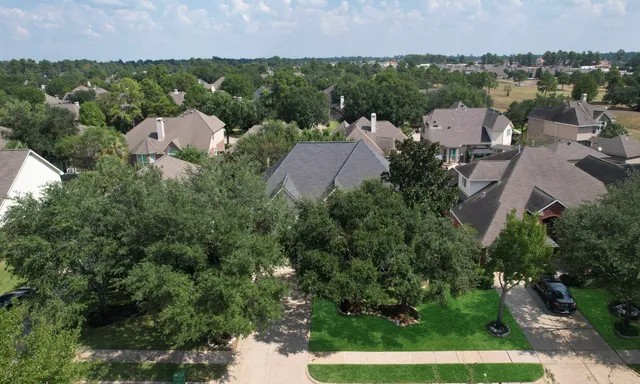 an aerial view of multiple house
