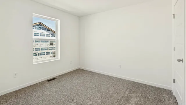 an empty room with closet