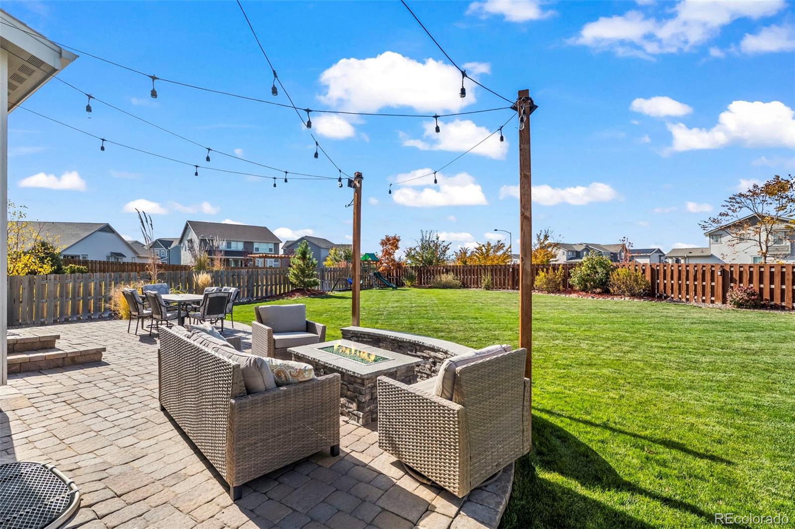 10985 Wheeling Street Commerce City, CO 80022 - Photo 25 of 45 a view of a patio with couches chairs dining table and chairs