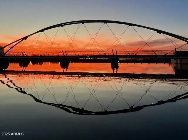 a view of a water with a large pool
