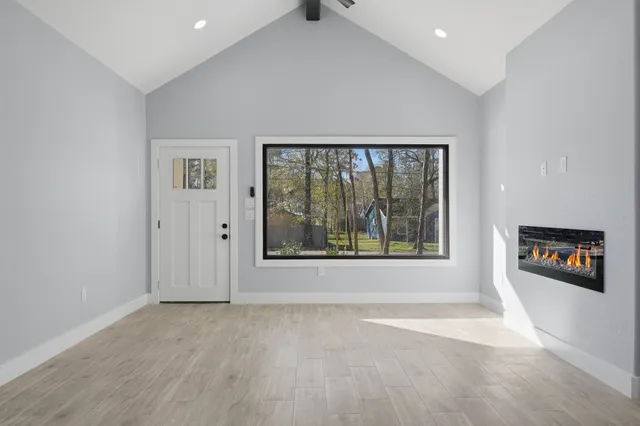 an empty room with a window