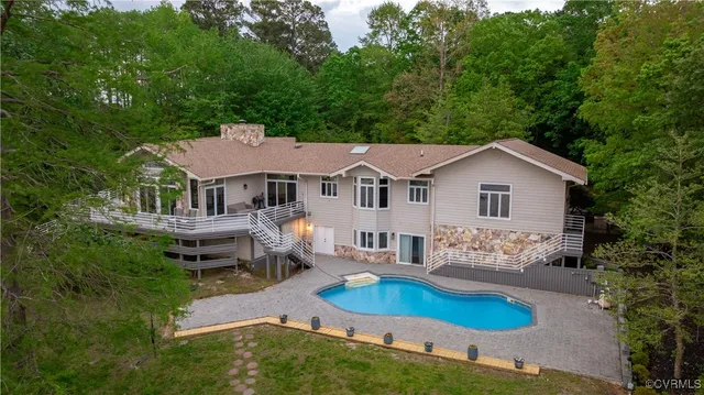 a view of a lake with a mountain view
