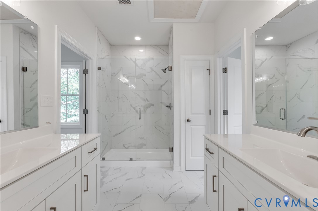 1393 Broad St Road Oilville, VA 23129 - Photo 26 of 39 Full bathroom featuring light marble finish floors