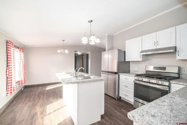 a view of a room with a window