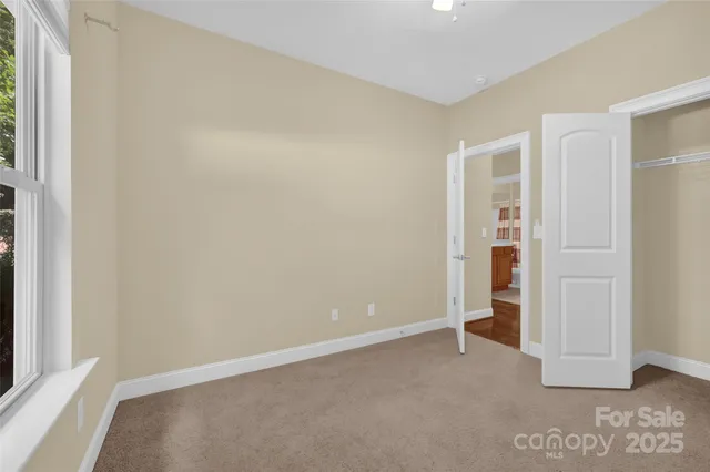 an empty room with closet