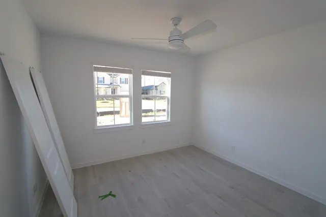 an empty room with a window