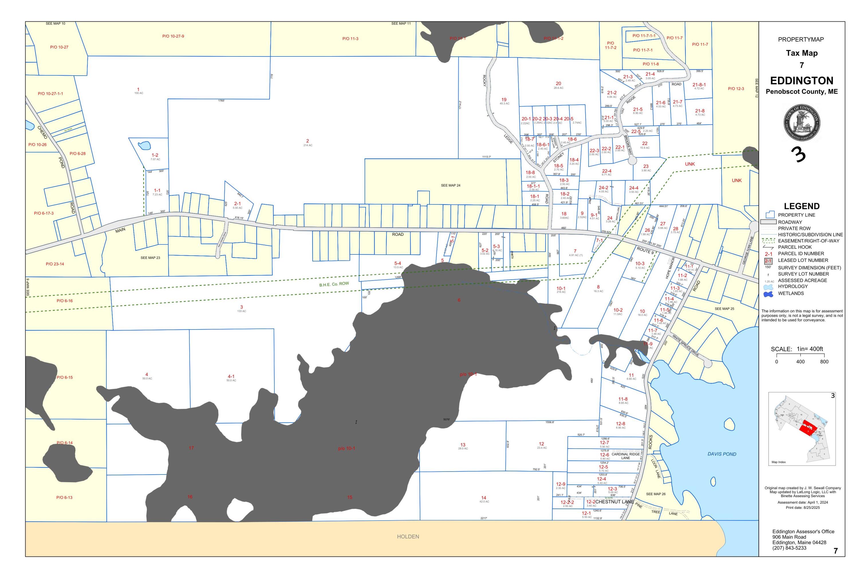 Map7-lot14 Chestnut Lane Eddington, ME 04428 - Photo 2 of 2 Tax Map