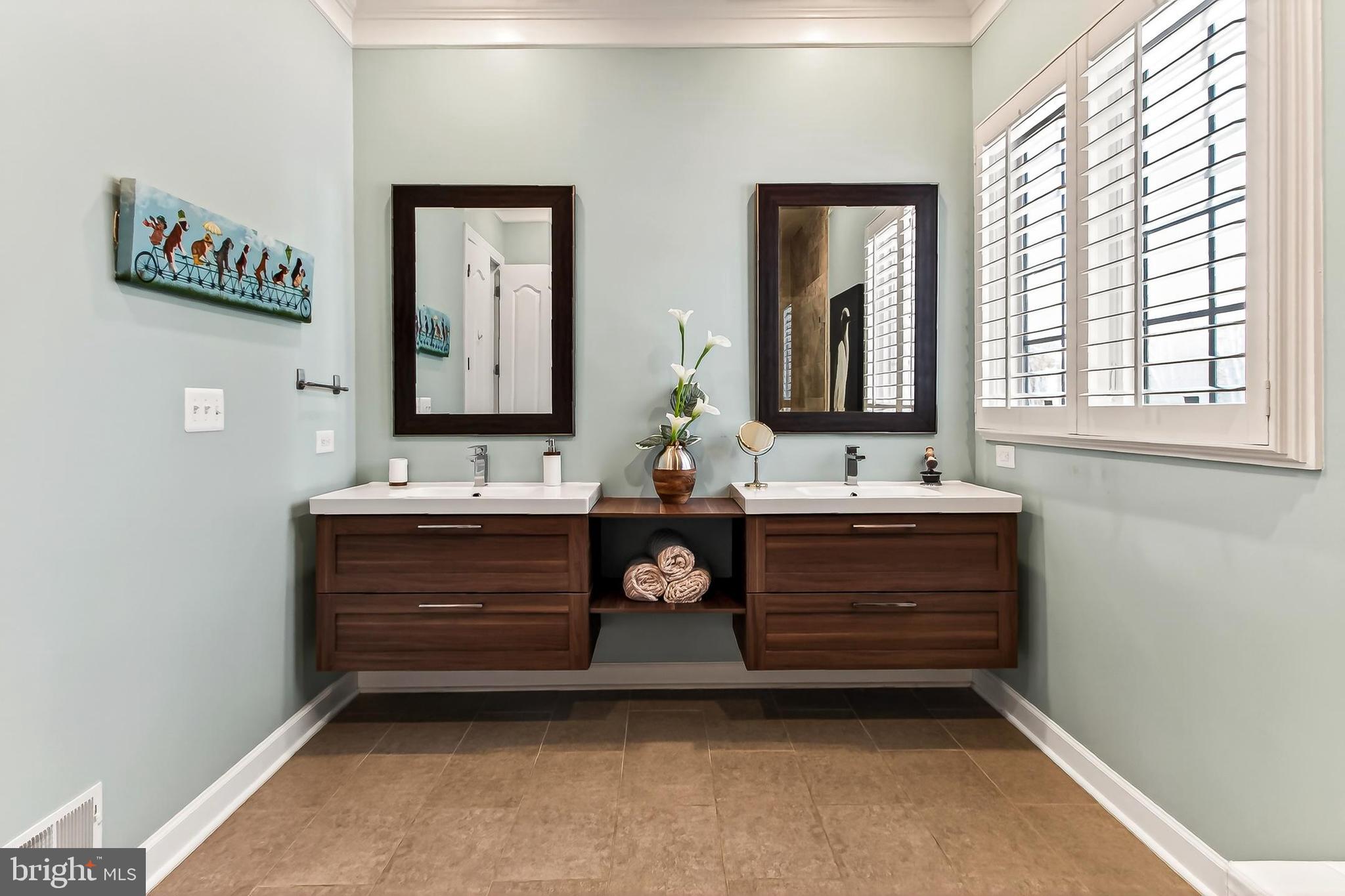 8471 Link Hills Loop Gainesville, VA 20155 - Photo 33 of 65 a bathroom with a sink and a mirror