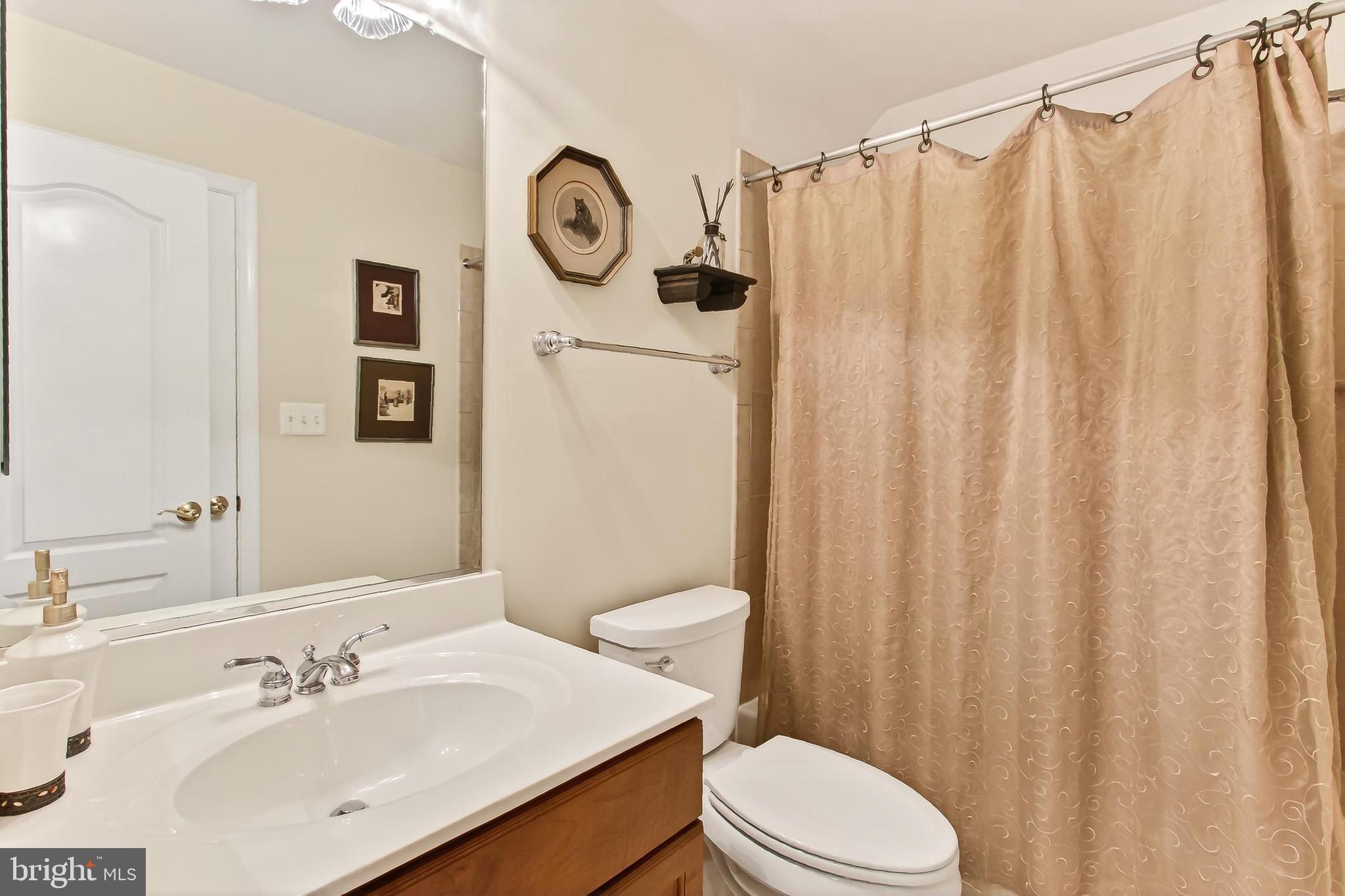 8471 Link Hills Loop Gainesville, VA 20155 - Photo 45 of 65 a bathroom with a sink a toilet and a mirror