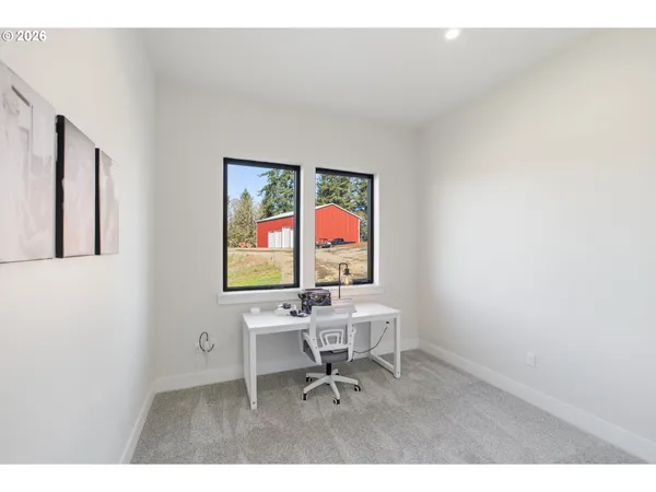 a chair and table in a room