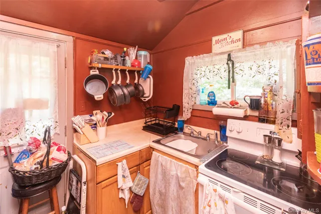 a work place with table and chairs