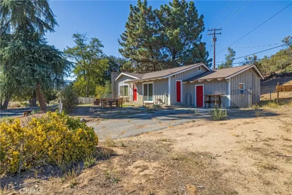 a view of a town with mountains in the background