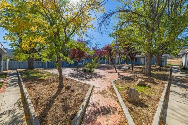 a view of outdoor space with seating