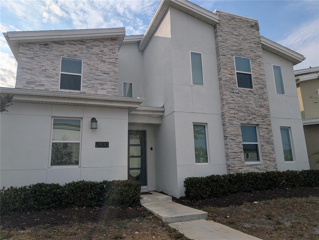 a front view of a house