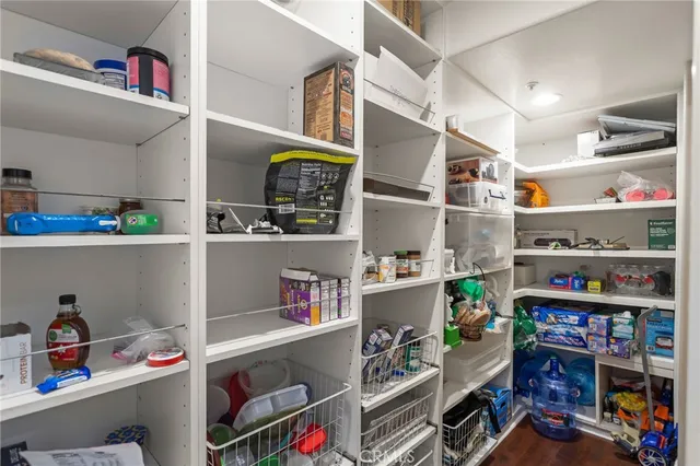 an aerial view of a swimming pool