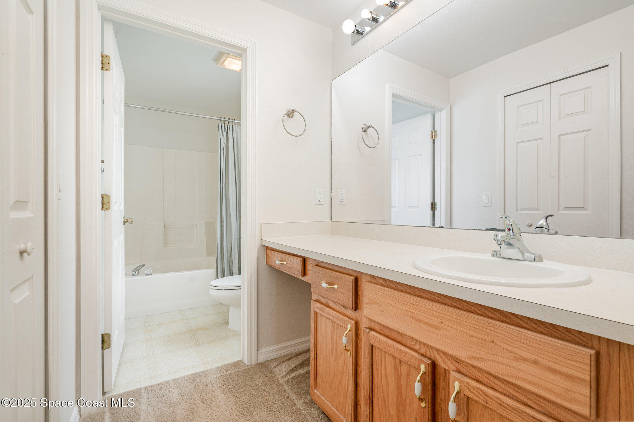 1162 Brumpton Place Rockledge, FL 32955 - Photo 14 of 25 a bathroom with a sink and a mirror