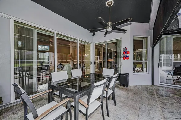a view of a house with a patio