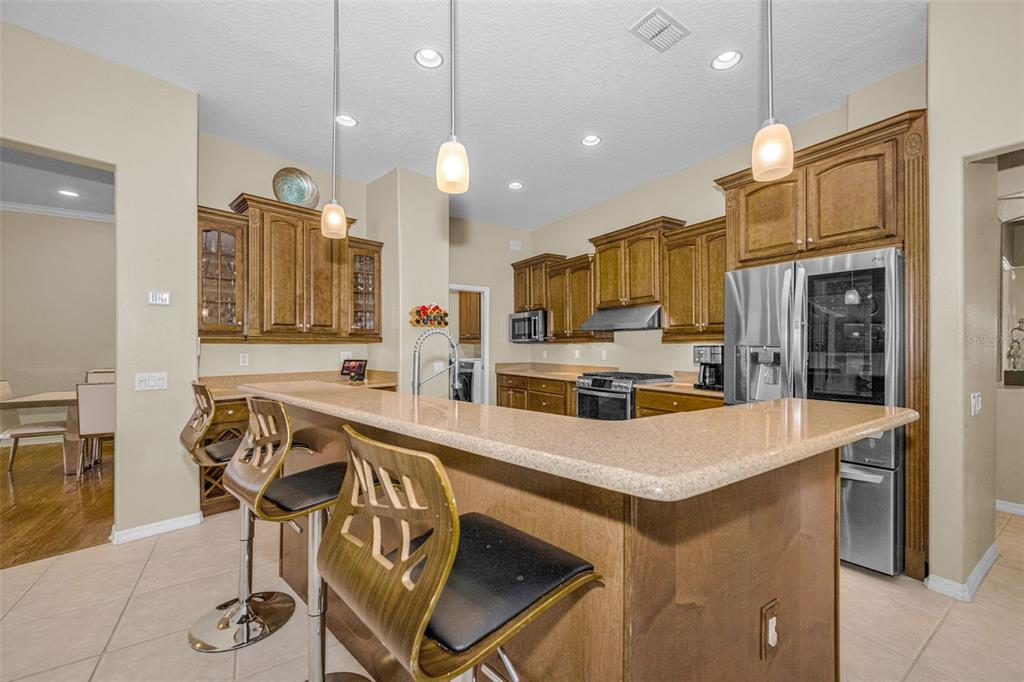 1151 Arlinbrook Drive Trinity, FL 34655 - Photo 29 of 69 a kitchen with stainless steel appliances a table chairs and a refrigerator