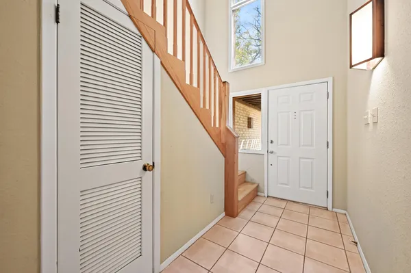 a view of an entryway with a window