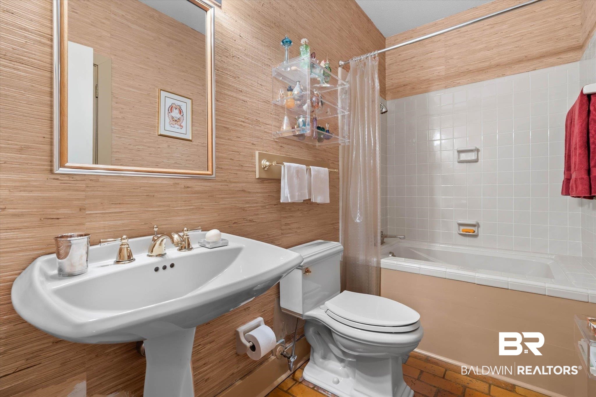 3500 Venetia Road Mobile, AL 36605 - Photo 14 of 56 Pedestal sink with brass-finish faucet fixtures