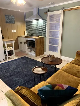 a table and chairs in a room