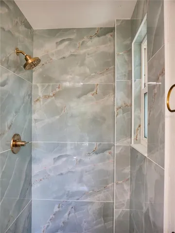 a bathroom with a shower